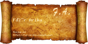 Für Arika névjegykártya